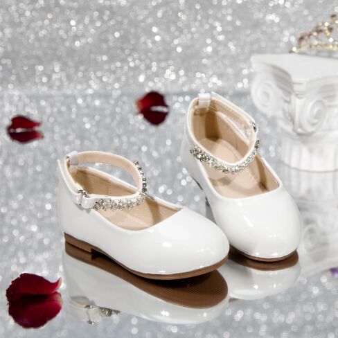 Sparkly Glitter Princess Shoes - Mary Jane Flats for Toddler Girls Fancy Wedding in Kuwait