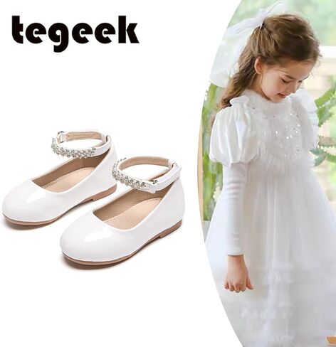 Sparkly Glitter Princess Shoes - Mary Jane Flats for Toddler Girls Fancy Wedding in Kuwait