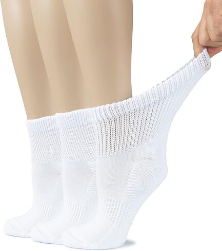 Hugh Ugoli Cotton Cotton Courbetic Colecle Socks ، Wide ، فضفاض ، مسدود ، إصبع القدم غير الملحوم ، نصف سادة غير ملزمة ، 3-6 أزواج in Kuwait