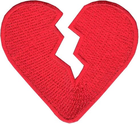 Broken Heart Patch Love Sad Embroidered Iron On in Saudi Arabia