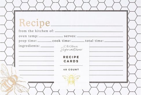 C.R. Gibson Baby Blue and White Polka Dot Blank Recipe Cards, 40pc, 4'' W x 6'' L in Saudi Arabia
