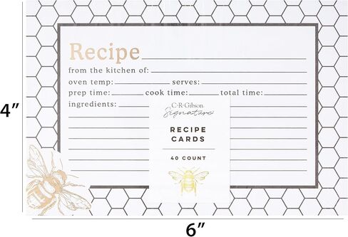 C.R. Gibson Baby Blue and White Polka Dot Blank Recipe Cards, 40pc, 4'' W x 6'' L in Saudi Arabia