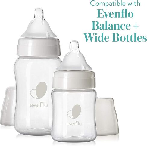 Evenflo Feeding Balance Plus Wide Neck Nipples for The Balance Plus Wide Neck Baby Bottles - Helps Reduce Colic - Fast Flow/X-Cut, 8 Months and Up (Pack of 2) in Saudi Arabia