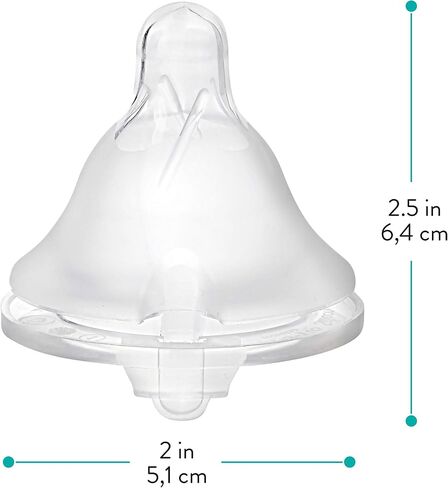 Evenflo Feeding Balance Plus Wide Neck Nipples for The Balance Plus Wide Neck Baby Bottles - Helps Reduce Colic - Fast Flow/X-Cut, 8 Months and Up (Pack of 2) in Saudi Arabia
