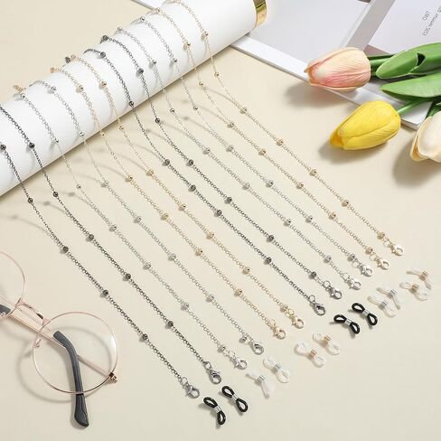 6pcs نظارات حزام سلاسل النظارات المزينة بالنساء نظارات نظارات التجنيب سلسلة العيون حاملي الزجاج قلادات سلسلة أحواض الشمسية حزام حول الرقبة للنساء الأنيقة ملونة in Saudi Arabia