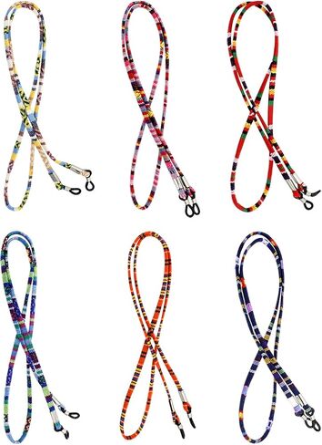 6 Pcs Colorful Glasses String for Women and Men, National Eyeglass Chain Accessories, Sunglasses Lanyard for Daily Decoration in Saudi Arabia