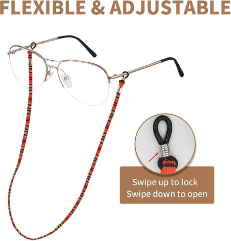 6 Pcs Colorful Glasses String for Women and Men, National Eyeglass Chain Accessories, Sunglasses Lanyard for Daily Decoration in Saudi Arabia
