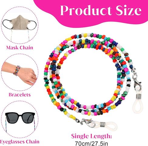 8 PCS Beaded Eyeglass Chains for Women, Colorful Acrylic & Wire Glasses Necklace Holder with Anti-Slip Silicone Tips Face Mask Chains Around Neck Acrylic Eye Glasses Hanger Keeper Clamp Necklace Strap in Saudi Arabia