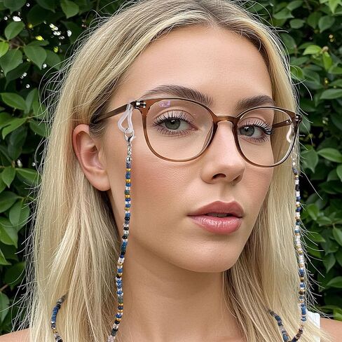 8 PCS Beaded Eyeglass Chains for Women, Colorful Acrylic & Wire Glasses Necklace Holder with Anti-Slip Silicone Tips Face Mask Chains Around Neck Acrylic Eye Glasses Hanger Keeper Clamp Necklace Strap in Saudi Arabia