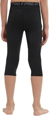 2 Pack Boys One Leg Persress Wits Youth 3/4 Football Pants Basketball Capri Leggings Athletic Baselayer Kids in Kuwait