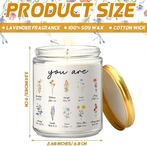 Christian Gifts for Women Lavender Scented Candle Inspirational Gifts for Women Soy Wax Candle for Home Religious Candles Birthday Candle Gifts for Women Friends Sister Teachers Coworkers in Saudi Arabia