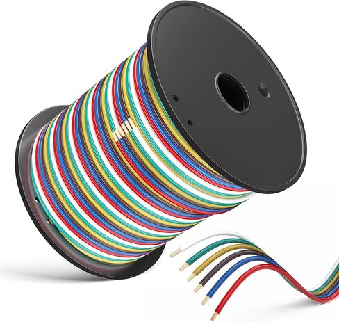 LIMICAR Trailer Wiring, 100FT Bonded Trailer Wiring Harness, 18 Gauge 5 Way Trailer Wire, Trailer Light Wire, RV Camper Towing Boat Trailer Wiring Harness Wire (Green, Yellow, Brown, Blue, White) in Kuwait