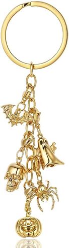 قلادة سحر ذهبية 14K ، أساور Halloween Charms Batchain Bat ، Ghost ، Pumpkin ، Spider ، Skull Disachable ، ملحقات الحفلات العصبية in Kuwait