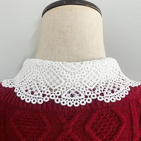 Hollow Out Lace Shirt Fake Collar White Versatile Decorative Detachable Blouse Stand Collar for Women in Saudi Arabia