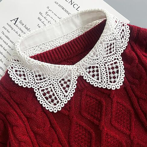Hollow Out Lace Shirt Fake Collar White Versatile Decorative Detachable Blouse Stand Collar for Women in Saudi Arabia