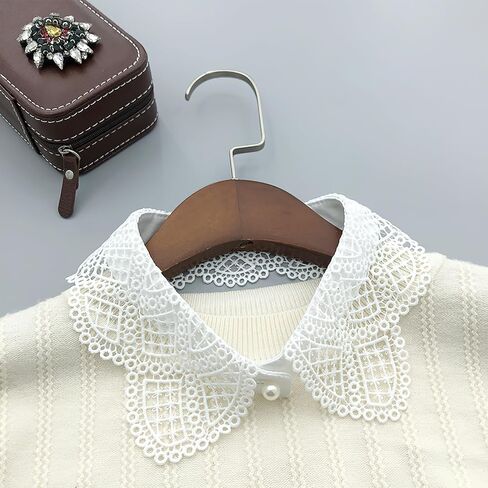 Hollow Out Lace Shirt Fake Collar White Versatile Decorative Detachable Blouse Stand Collar for Women in Saudi Arabia