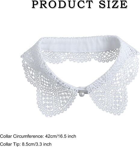 Hollow Out Lace Shirt Fake Collar White Versatile Decorative Detachable Blouse Stand Collar for Women in Saudi Arabia