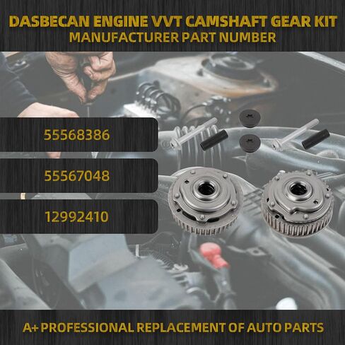 Dasbecan Engine Timing VVT Camshaft Sprocket Kit Compatible with Chevy Cruze Sonic Aveo Trax 1.6L 1.8L 2010-2020 Intake Exhaust Cam Phaser Gear Replaces# 55568386 55567048 12992410 in Saudi Arabia