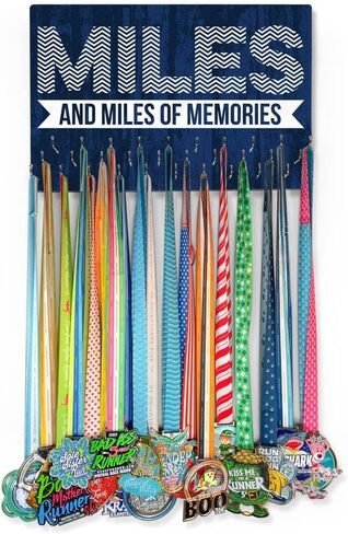 Hooked on Medal Hanger & Bib Display | Signed Up for Another Race | Wood in Kuwait