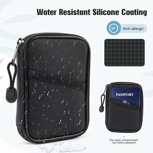 Grothery 5200°F Fireproof Passport Holder Office Essentials Fireproof&Waterproof Travel Document Organizer 8 Layer Heat Insulated Passport Cover for Men Women Hold Passport, Ticket, ID, Portable Black in Kuwait