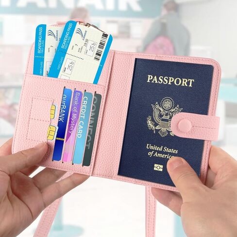 Passport Holder RFID Protected Wallet and Luggage Tag with Protection Cover Travel Accessories Leather Card Case Organizer for Women Men (Orange) in Kuwait