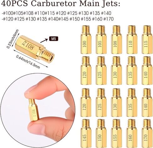 Leifide 80pcs Carburetor Main Jet Pilot Jet Kit متوافق مع PWK Keihin Oko CVK Crab ، استبدل #SCL-2018090002-zh-T-01/02 in Kuwait