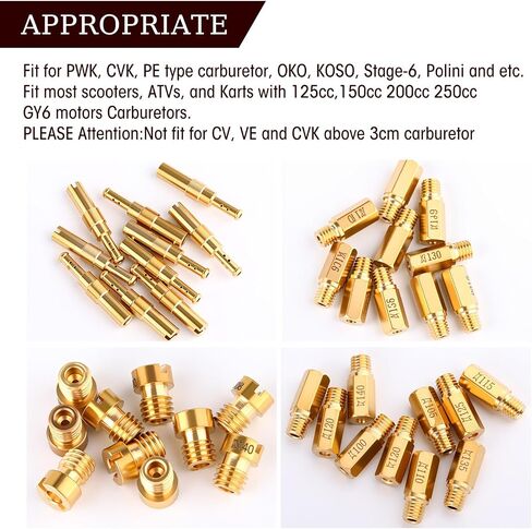 Leifide 80pcs Carburetor Main Jet Pilot Jet Kit متوافق مع PWK Keihin Oko CVK Crab ، استبدل #SCL-2018090002-zh-T-01/02 in Kuwait
