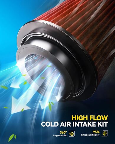 PHILTOP Cold Air Intake Kit Compatible With Ford F150 1997-2003 5.4L 4.6L, Expedition 1997-2003 4.6L, F250 1997-1999 5.4L(Red) in Saudi Arabia