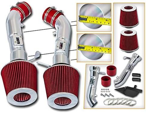 Cold Air Intake System with Heat Shield Kit + Filter Combo RED Compatible For 09-20 Nissan 370Z / Infiniti 08-13 G37 / 14-15 Q50 3.7L V6 in Saudi Arabia