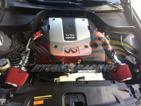 Cold Air Intake System with Heat Shield Kit + Filter Combo RED Compatible For 09-20 Nissan 370Z / Infiniti 08-13 G37 / 14-15 Q50 3.7L V6 in Saudi Arabia