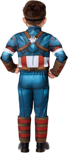 Spirit Halloween Avengers Toddler Captain America Costume, Officially Licensed in Saudi Arabia