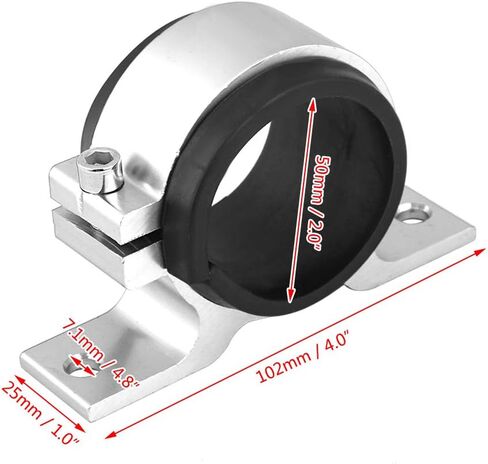 Aluminum Alloy 50mm Car Fuel Pump Mounting Bracket Single Clamp Pump Bracket Mounting Clamp 50mm (Silver) in Saudi Arabia