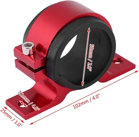 Aluminum Alloy 50mm Car Fuel Pump Mounting Bracket Single Clamp Pump Bracket Mounting Clamp 50mm (Red) in Saudi Arabia