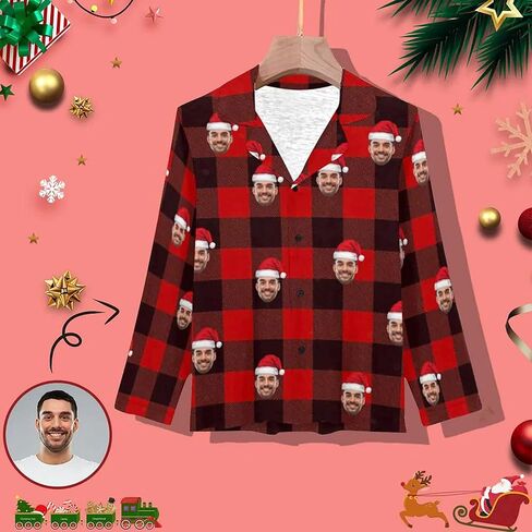 بيجاما شخصية D-Story مع 1-8 وجوه للنساء ، PJS عيد الميلاد المخصصة ، هدايا بيجامات للعائلة ، أمي أمي ، أمي الكلب in Kuwait