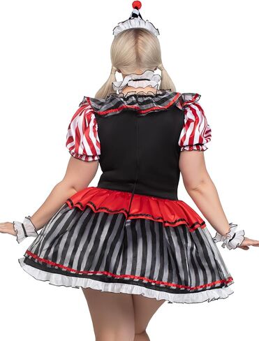 Leg Avenue Women's Darling Harlequin Sexy Clown Plus Size Halloween Costume with Clown Hat Headband in Saudi Arabia