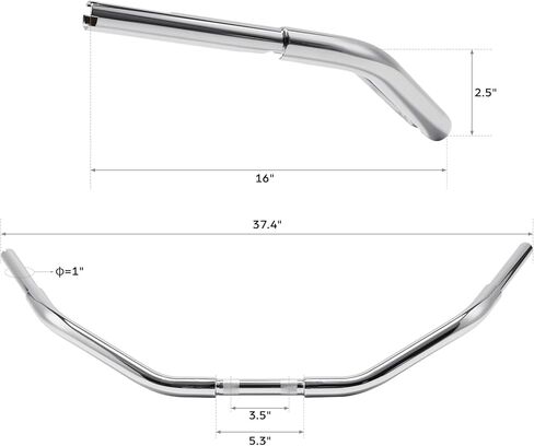 TCMT 3.5" Rise Chrome Hangers 1 1/4'' Beach Handlebar Fit For Harley Sportster XL Softail FXST CVO Deluxe FLSTNSE Dyna in Saudi Arabia
