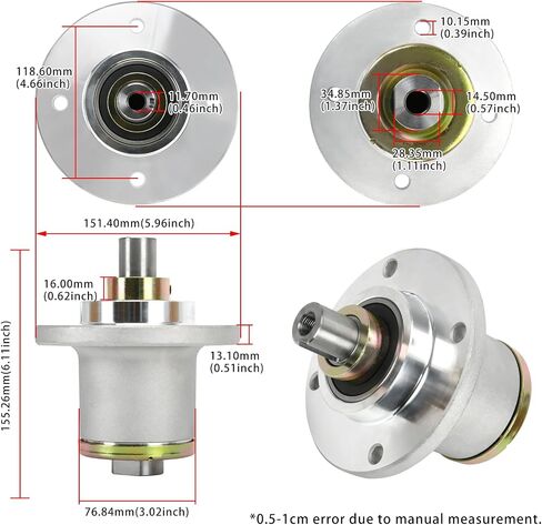 437-0005-00 Lawn Mower Deck Blade Spindle Assembly Compatible with Spartan RT RZ SRT Pro HD XD XDe 54" 61" 72" 2019-2022 Replace 437000500 in Kuwait