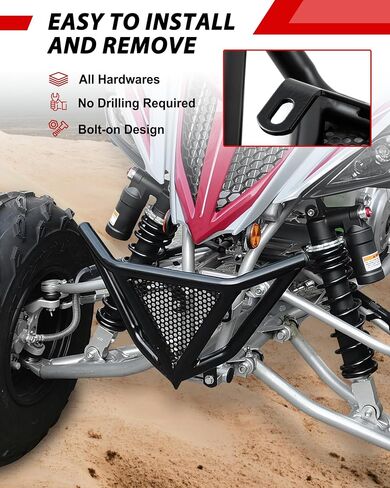 المصد الأمامي لـ Yamaha Raptor 700 700R ، واقي المصد من الجبهة الحديد السوداء لـ Yamaha Raptor YFM 700 / 700R SE 2006-2023 in Saudi Arabia