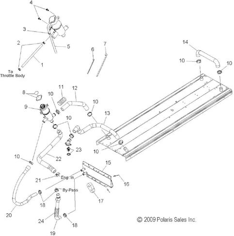 Polaris Snowmobile Center Cooler Bypass Hose, Genuine OEM Part 5413199, Qty 1 in Saudi Arabia
