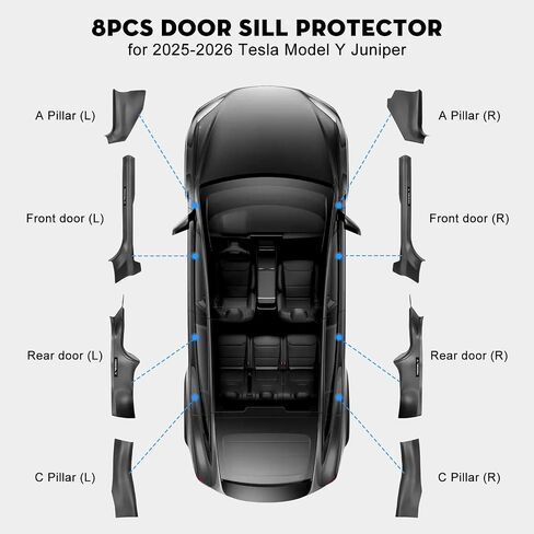 8pcs door sill protector for tesla model y Juniper Door Entry Guard anti-kick protect protect cover for 2025-2026 New Model y Juniper INTORIORIS in Kuwait