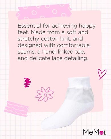 MeMoi Girls' Far Out Cotton Blend Lace Ruffle Socks in Saudi Arabia