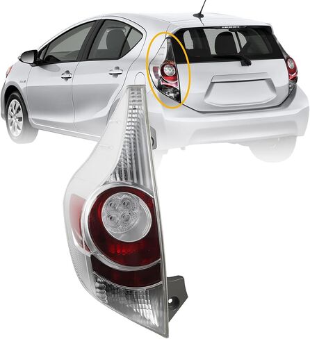 Dasbecan Right Tail Light Compatible with 2012 2013 2014 Toyota Prius C Tail Light Lens Cover w/o Bulbs Replaces # 81551-52A80 in Kuwait
