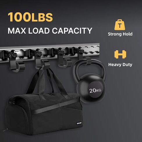 4 Pack L Track Hooks with Single Stud Fitting, Spring-Loaded Adjustable Gear Hook, Aluminum L Track Accessories for Trailer, Truck, Garage, Tie Down System, 100LBS Max Load Capacity – Black in Kuwait