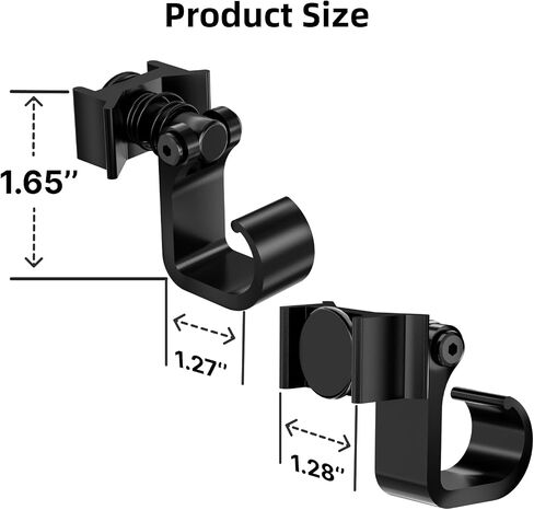 4 Pack L Track Hooks with Single Stud Fitting, Spring-Loaded Adjustable Gear Hook, Aluminum L Track Accessories for Trailer, Truck, Garage, Tie Down System, 100LBS Max Load Capacity – Black in Kuwait