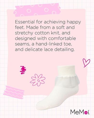 MeMoi Girls' Far Out Cotton Blend Lace Ruffle Socks in Saudi Arabia