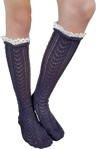 Thick Knee High Socks Mid-Calf Socks Tube Lace Socks Girl Winter Socks in Saudi Arabia