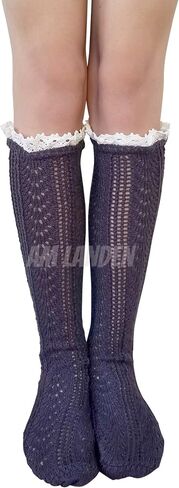 Thick Knee High Socks Mid-Calf Socks Tube Lace Socks Girl Winter Socks in Saudi Arabia