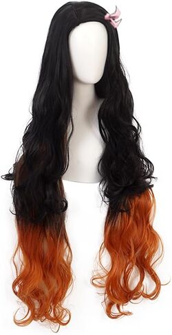 Anime Cosplay Wig Long Pink and Green Synthetic Braided Hair for Halloween Costume Party with Free Wig Cap, 90cm /35.4inch in Kuwait