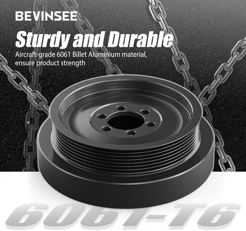 Bevinsee خفيفة الوزن كرنك بكرة متوافقة مع E90 E91 E92 E93 E87 E82 135I 335i 1M N54 ، بديل لـ 11227558083 ، بليت بليت الألومنيوم Crankshspen in Saudi Arabia