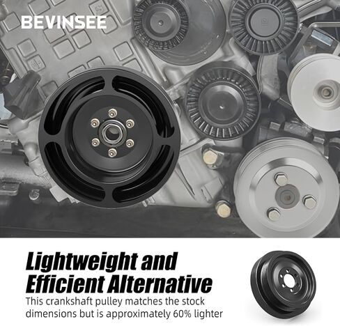 Bevinsee خفيفة الوزن كرنك بكرة متوافقة مع E90 E91 E92 E93 E87 E82 135I 335i 1M N54 ، بديل لـ 11227558083 ، بليت بليت الألومنيوم Crankshspen in Saudi Arabia